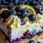 No-Bake Lemon dazzling Blueberry cream Cake 1