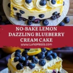 No-Bake Lemon dazzling Blueberry cream Cake Pin