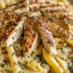 One Pot Creamy Garlic Parmesan Chicken Penne 1