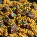 One-Pot Creamy Spicy Garlic Butter Steak & Pasta 1