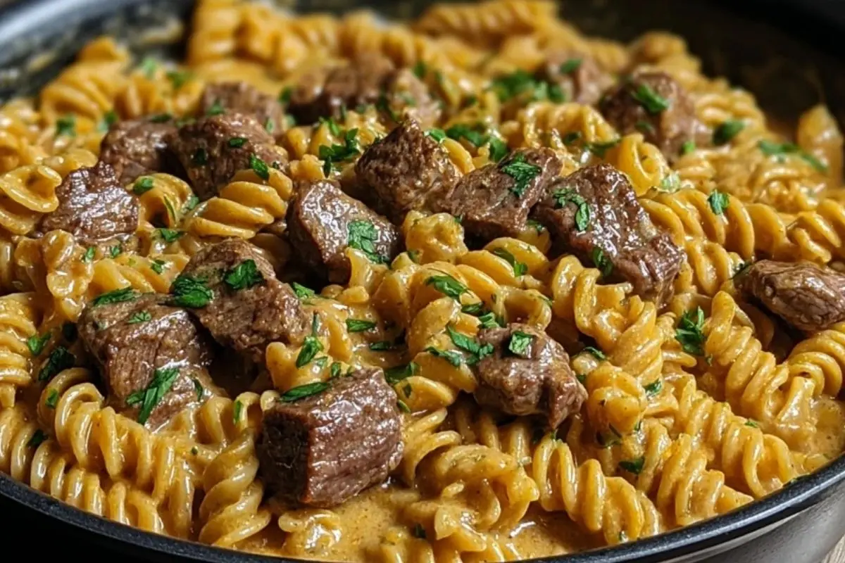 One-Pot Creamy Spicy Garlic Butter Steak & Pasta 1