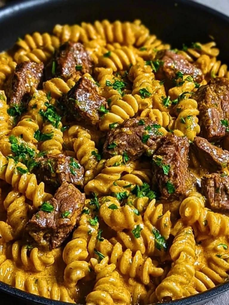 One-Pot Creamy Spicy Garlic Butter Steak & Pasta 2