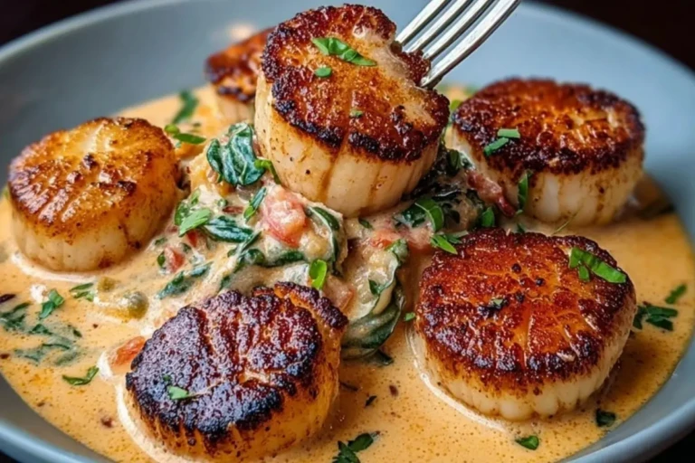 Seared Scallops with Spicy Cajun Cream Sauce 1