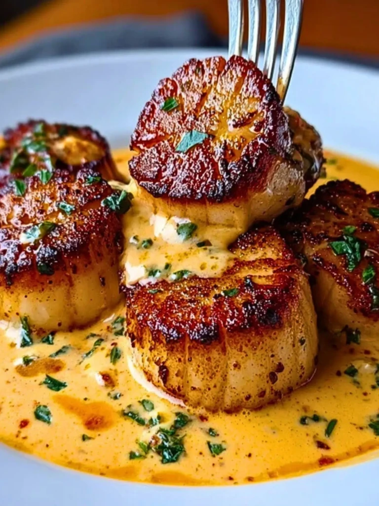 Seared Scallops with Spicy Cajun Cream Sauce 2