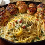 Spicy Cheesy Garlic Butter Chicken with Linguine in Four-Cheese Sauce 1