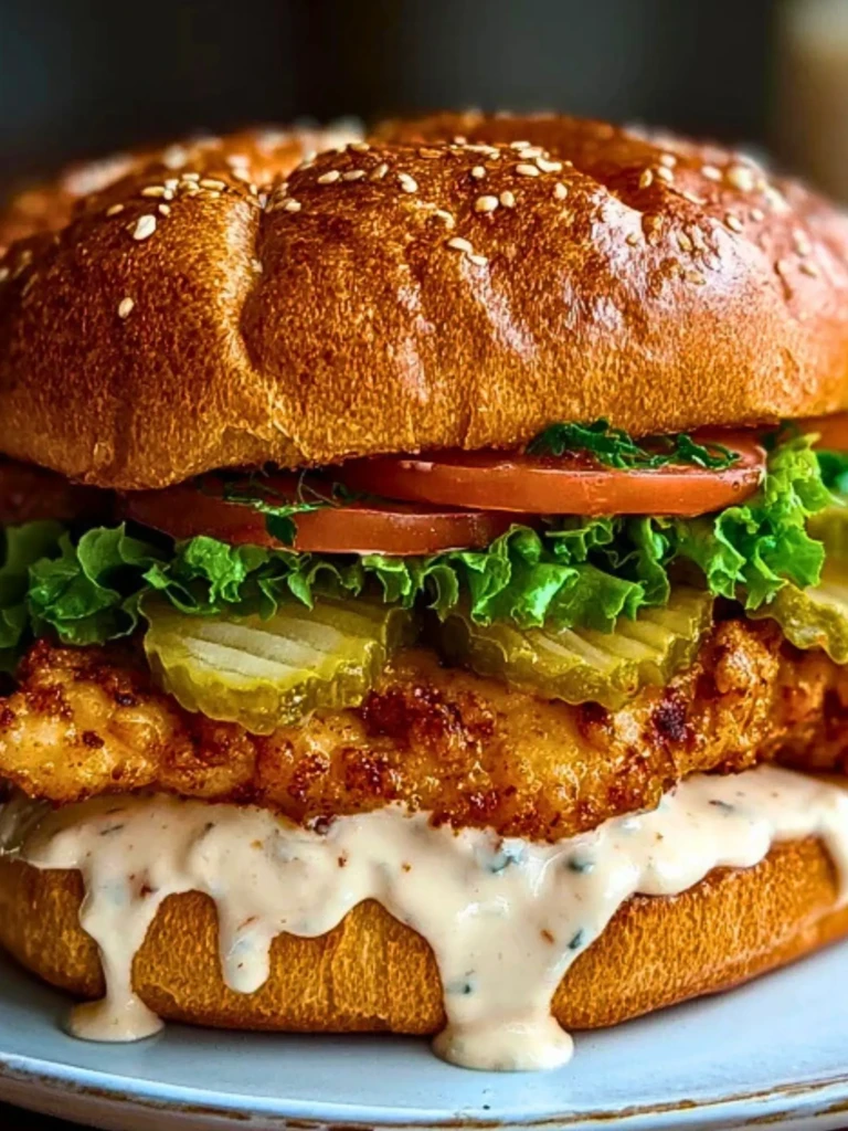 Spicy Chicken Sandwich with Creamy Homemade Sauce 2
