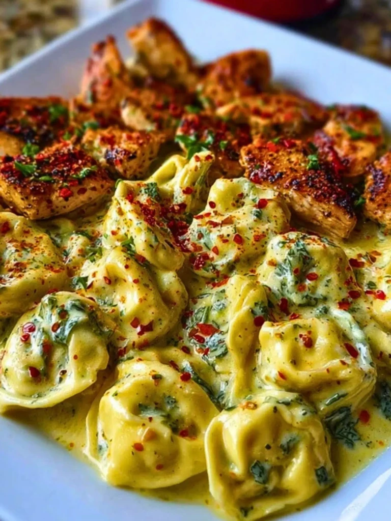 Spicy Garlic Chicken Tortellini in Cheesy Alfredo Cream 2