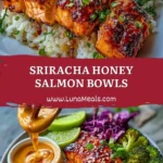Sriracha Honey Salmon Bowls Pin