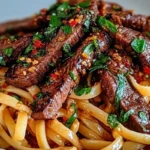 Sweet and Spicy Garlic Steak Pasta 1