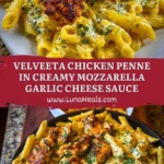 Velveeta Chicken Penne in Creamy Mozzarella Garlic Cheese Sauce Pin
