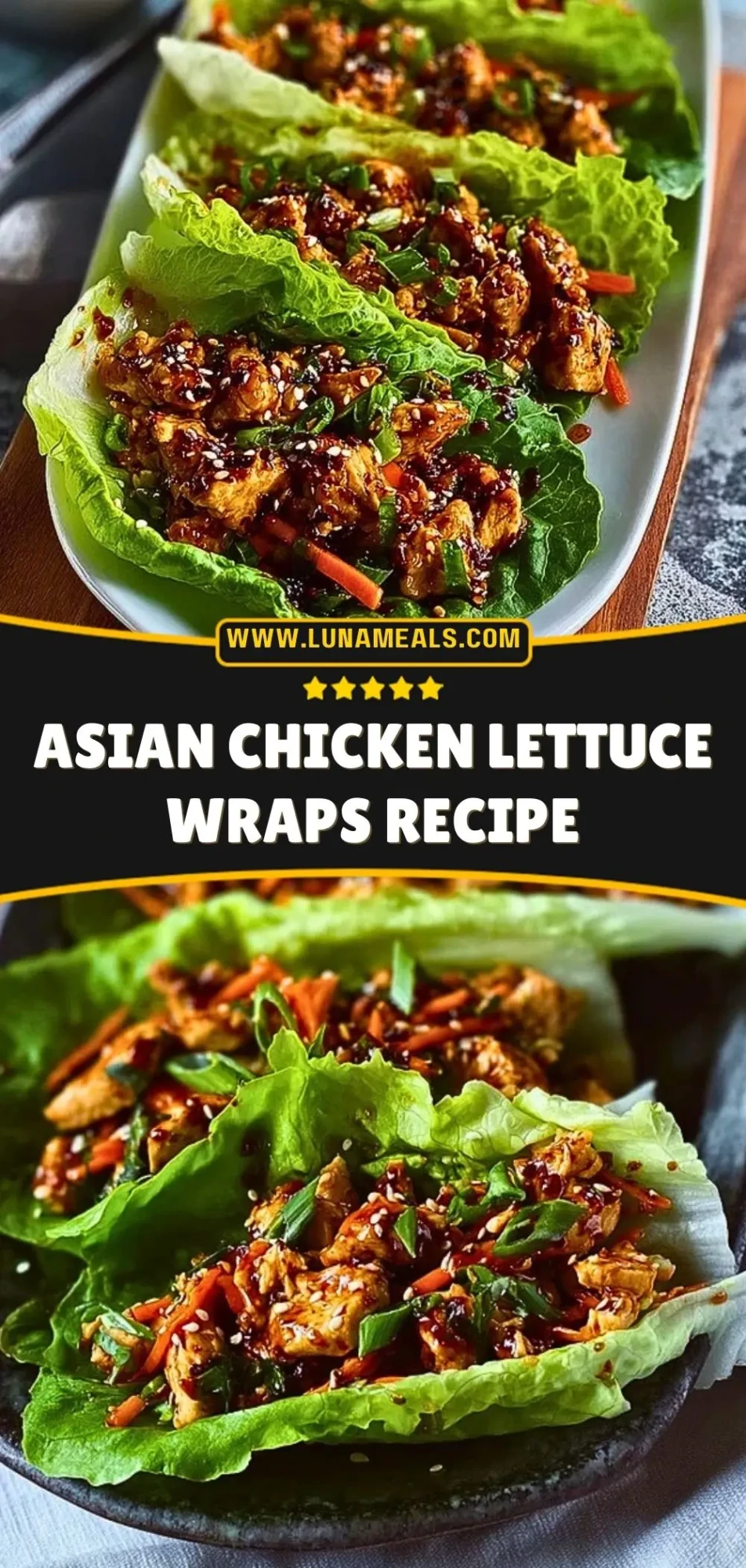 Asian Chicken Lettuce Wraps Recipe Pin 2