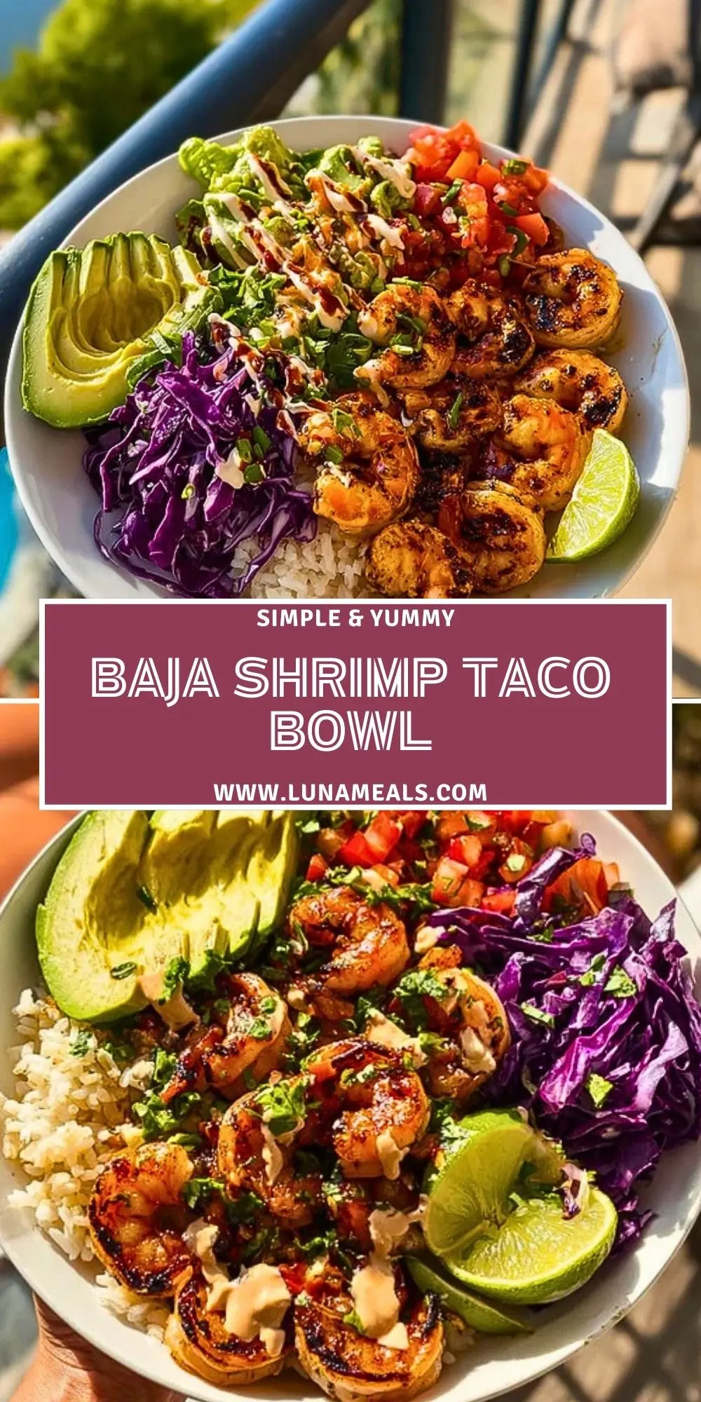 Baja Shrimp Taco Bowl Pin 1