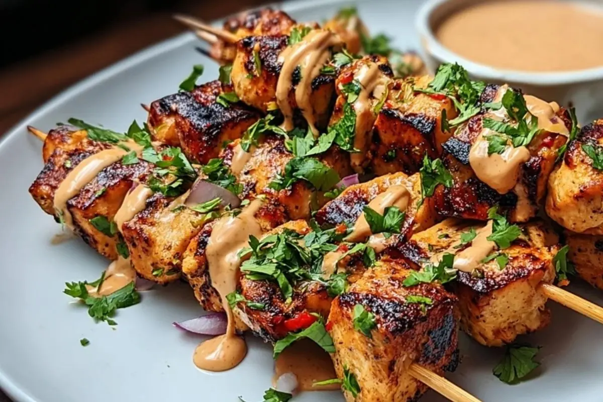 Bang Bang Chicken Skewers with a Kick