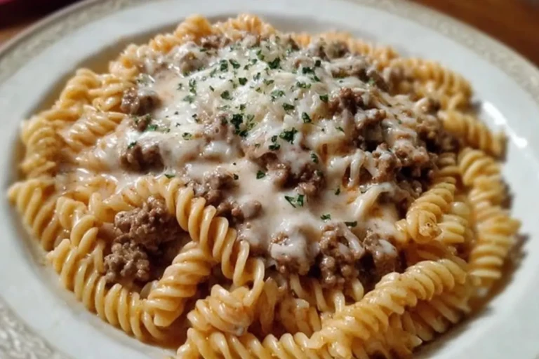 Beef and Rotini in Garlic Parmesan Sauce 1