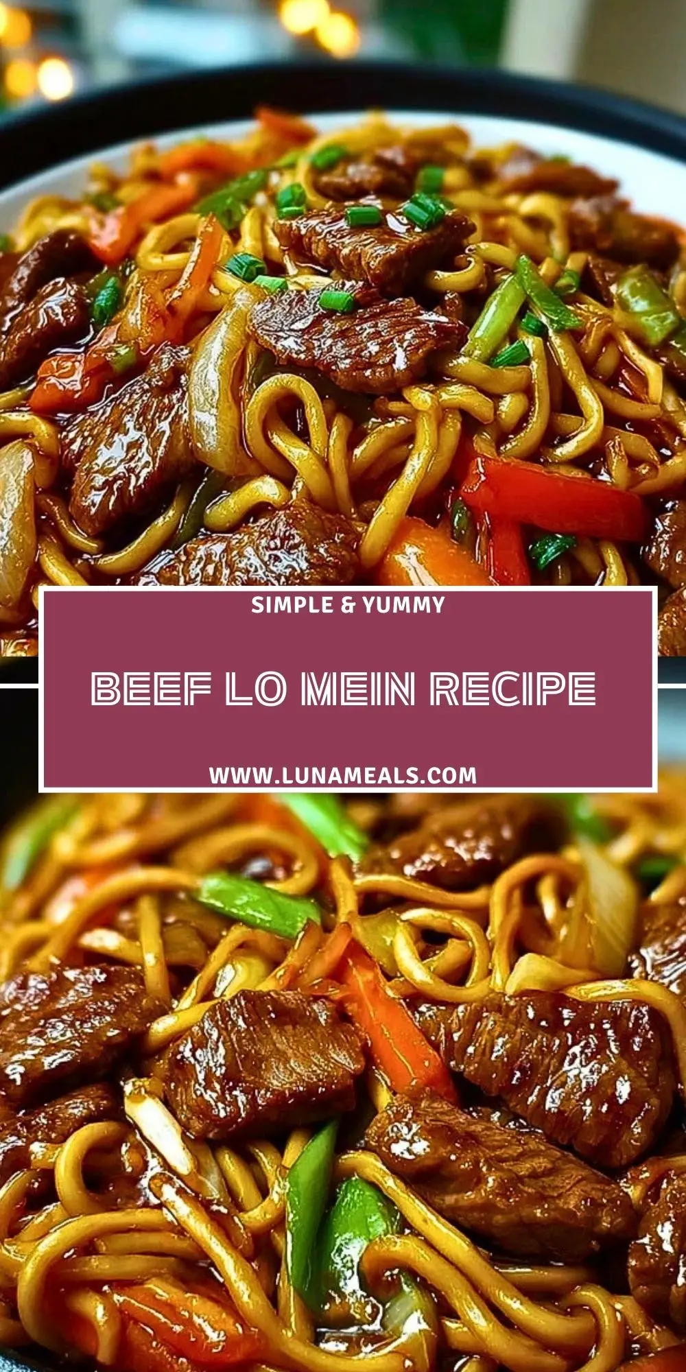 Beef Lo Mein Recipe Pin 1