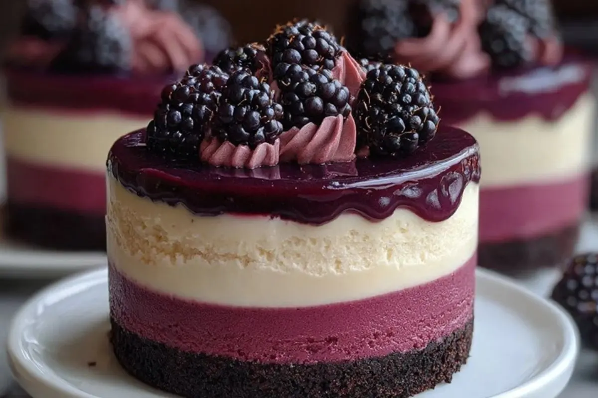 Blackberry Red Velvet Cheesecake