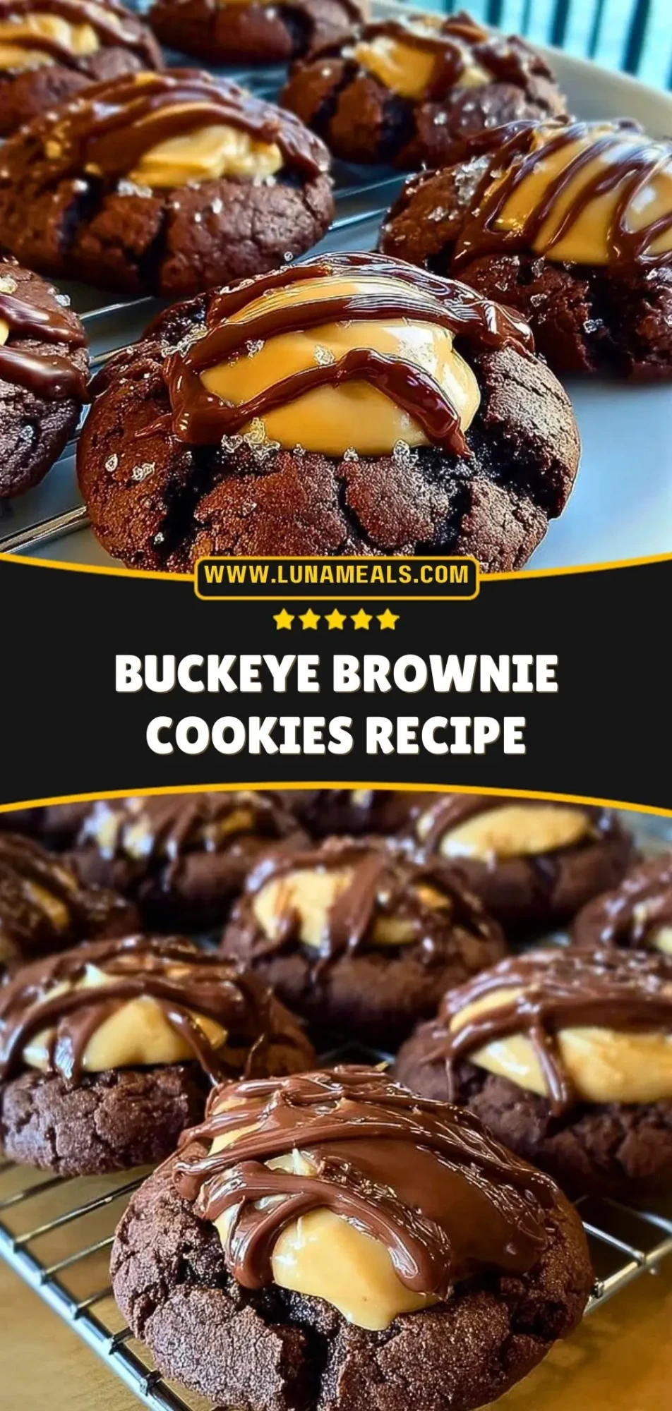 Buckeye Brownie Cookies Recipe Pin 2