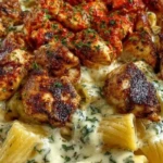 Cajun Garlic Butter Chicken Rigatoni in Cheesy Alfredo Sauce 1