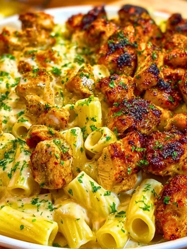 Cajun Garlic Butter Chicken Rigatoni in Cheesy Alfredo Sauce 2