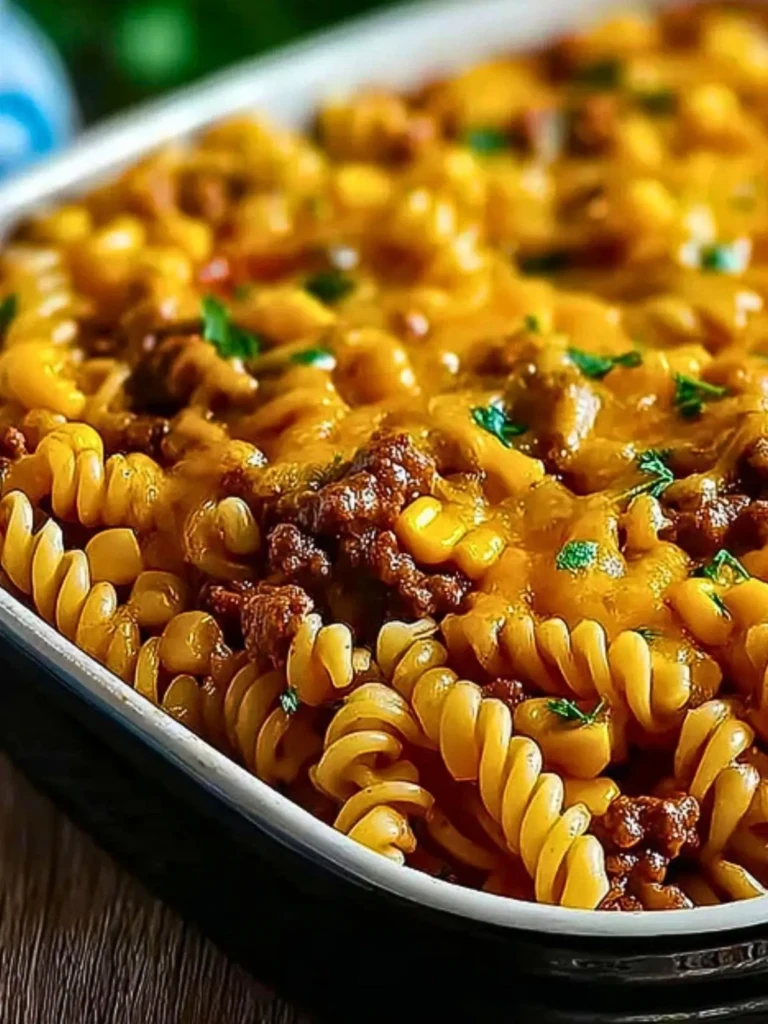 Cheesy Beef and Sweet Corn Rotini Bake 2