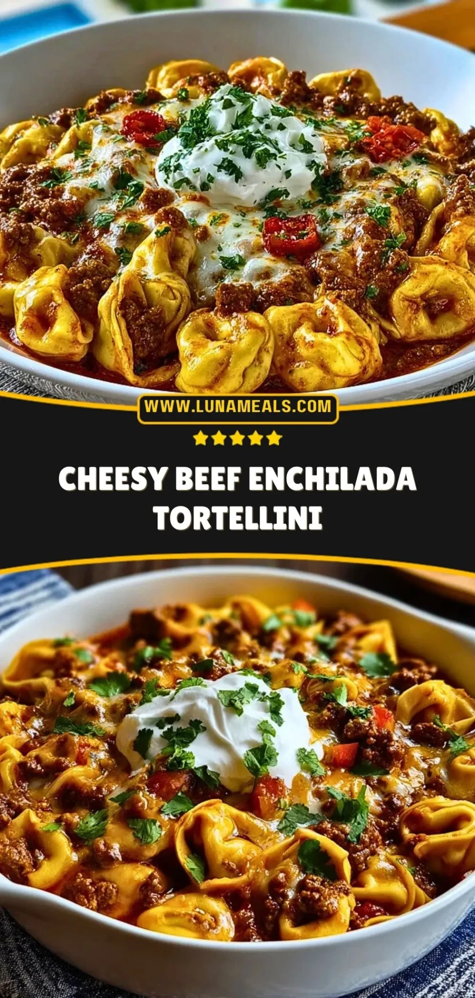 Cheesy Beef Enchilada Tortellini Pin 2