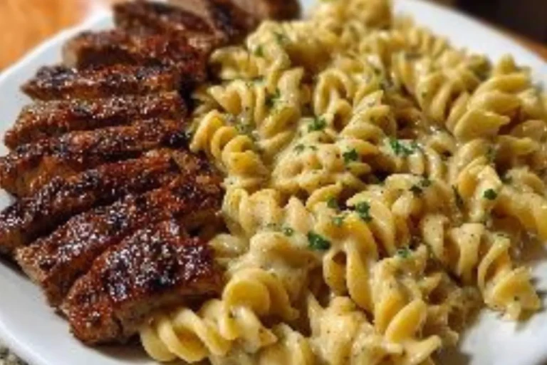 Cheesy Cajun Steak Pasta with Garlic Parmesan Sauce 1