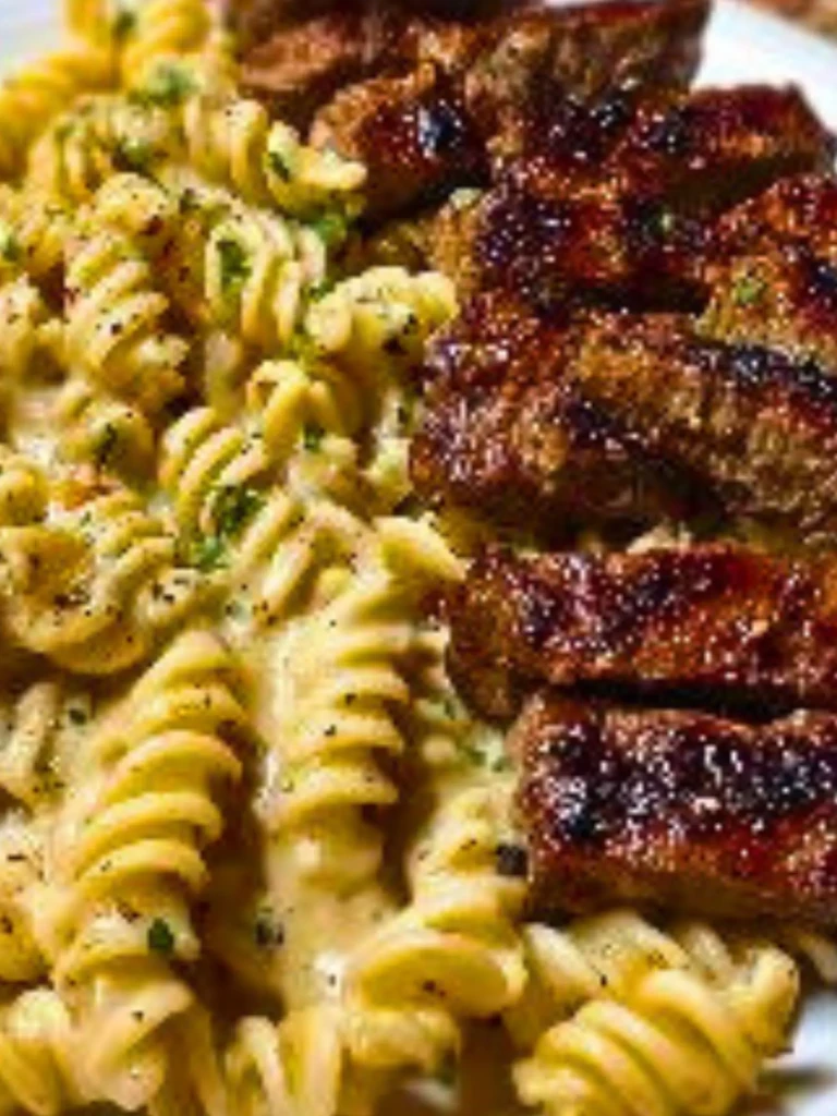 Cheesy Cajun Steak Pasta with Garlic Parmesan Sauce 2
