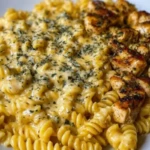 Cheesy Velveeta Chicken Twisted Pasta with Mozzarella Garlic Sauce 1