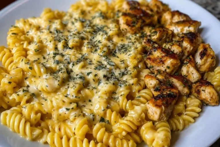 Cheesy Velveeta Chicken Twisted Pasta with Mozzarella Garlic Sauce 1