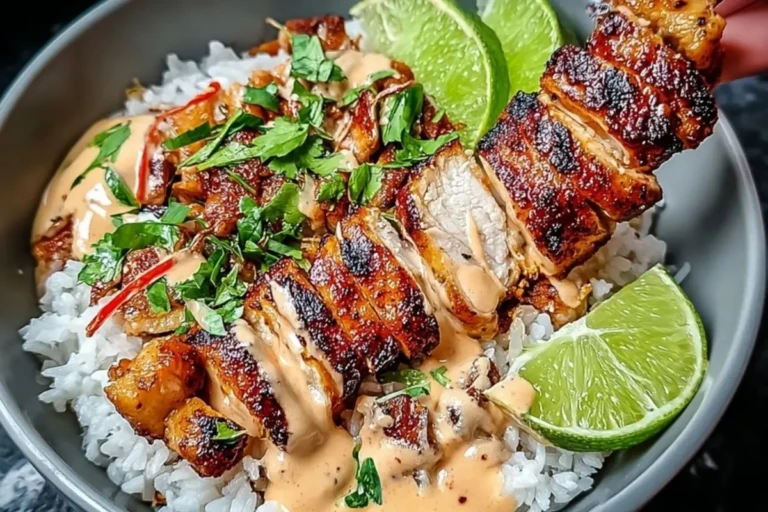 Chili Chicken Bowl with Coconut Lime Drizzle 1