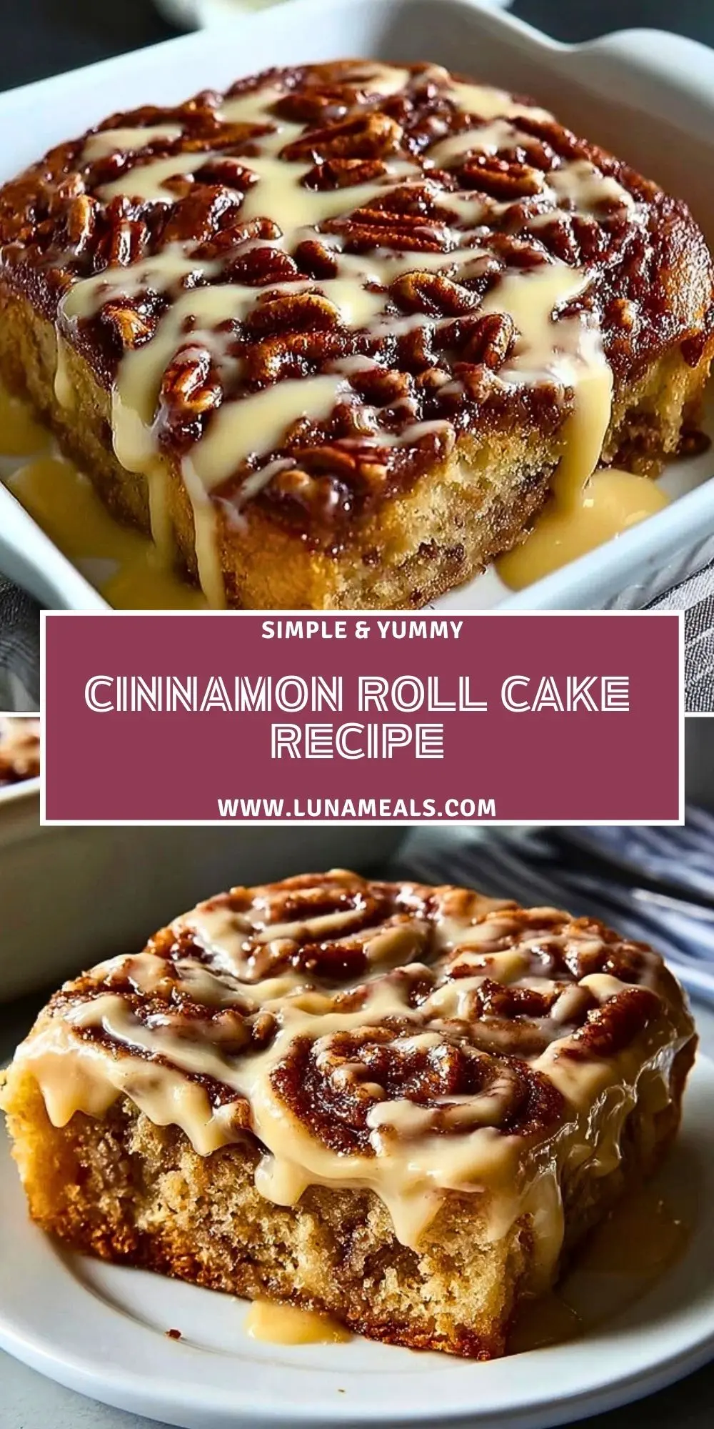 Cinnamon Roll Cake Recipe Pin 1