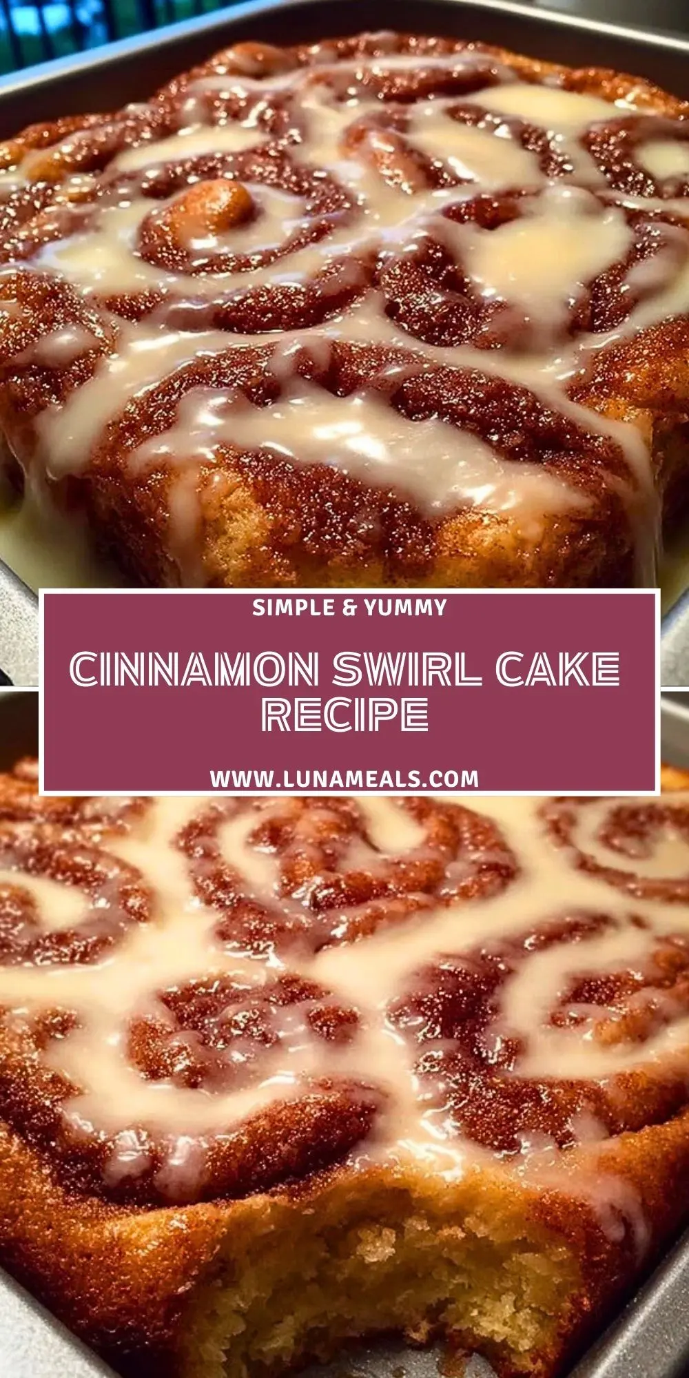 Cinnamon Swirl Cake Recipe Pin 1