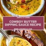 Cowboy Butter Dipping Sauce Recipe Pin 1
