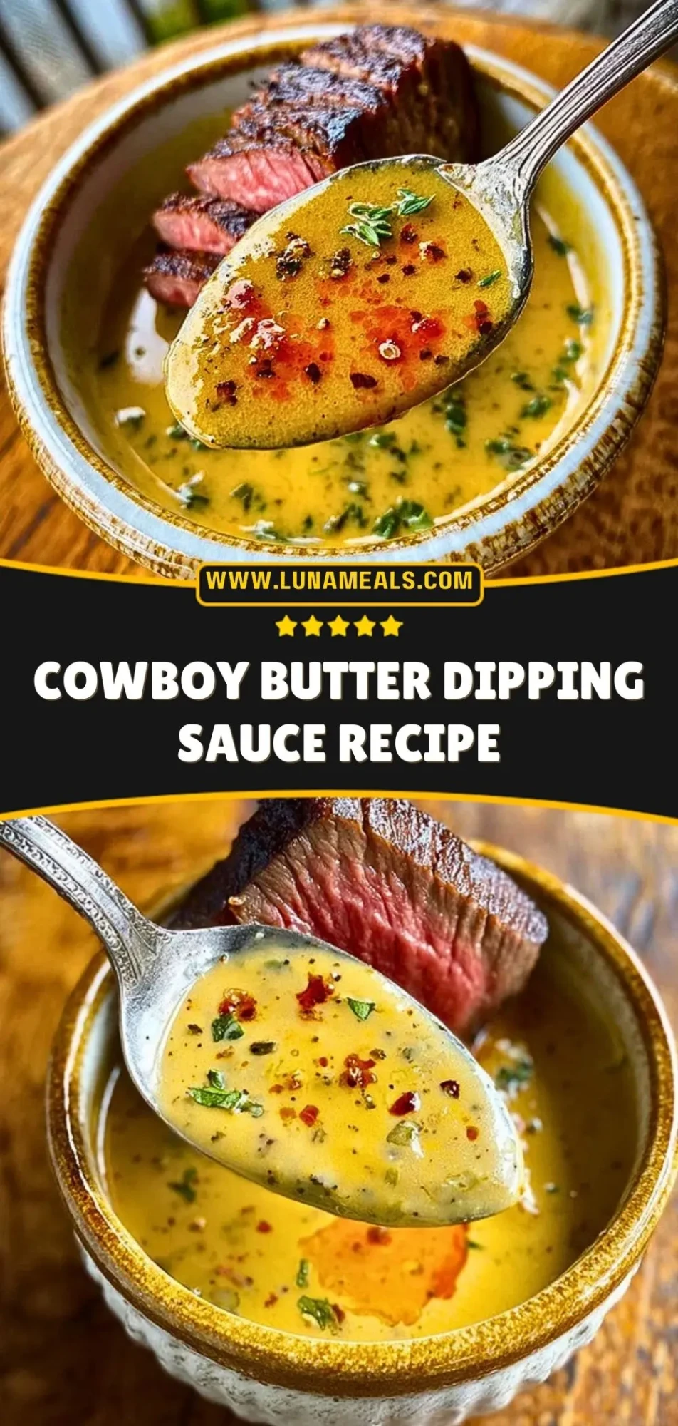 Cowboy Butter Dipping Sauce Recipe Pin 2
