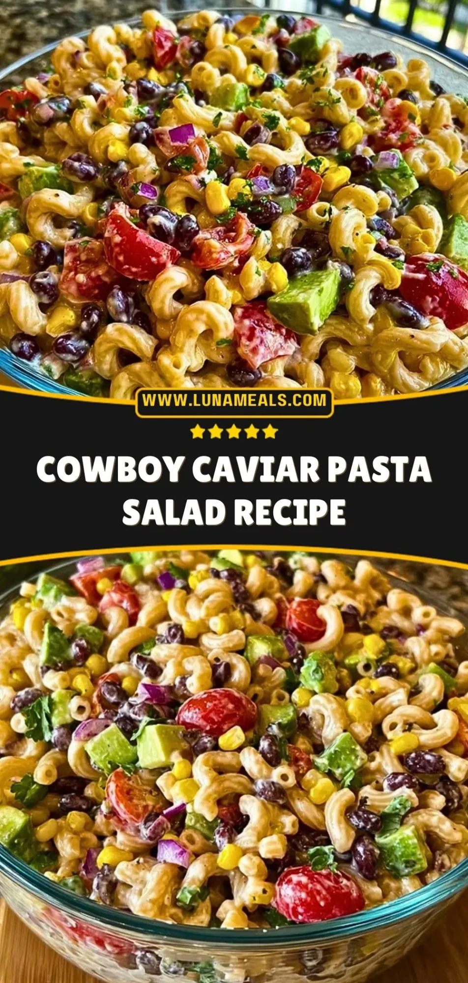 Cowboy Caviar Pasta Salad Recipe Pin 2