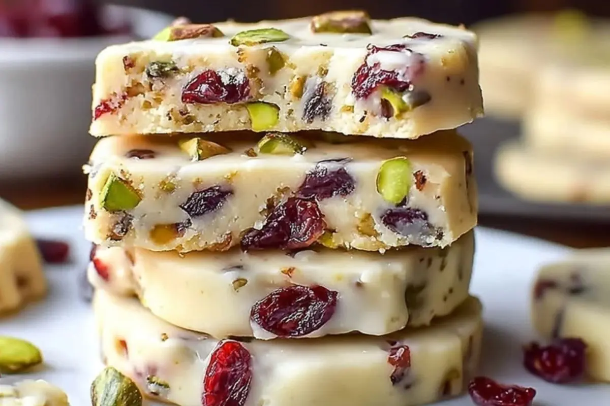 Cranberry Pistachio Shortbread Cookies 1