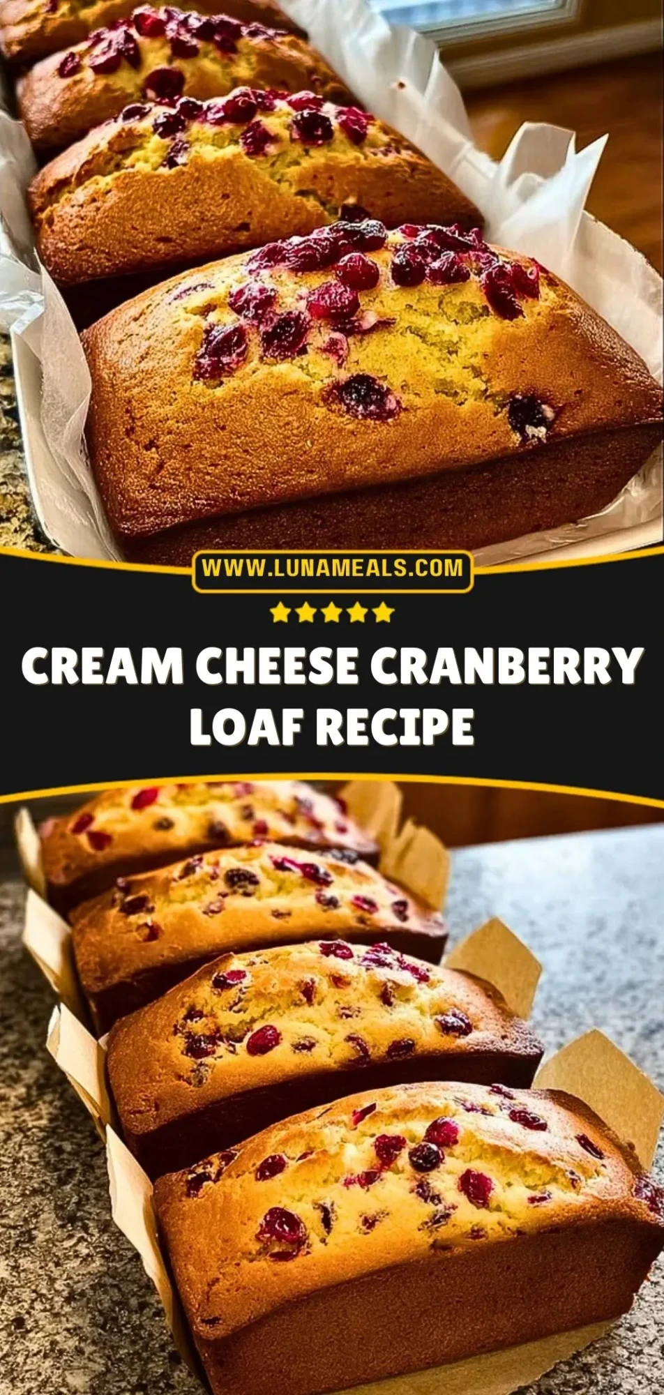 Cream Cheese Cranberry Loaf Recipe Pin 2