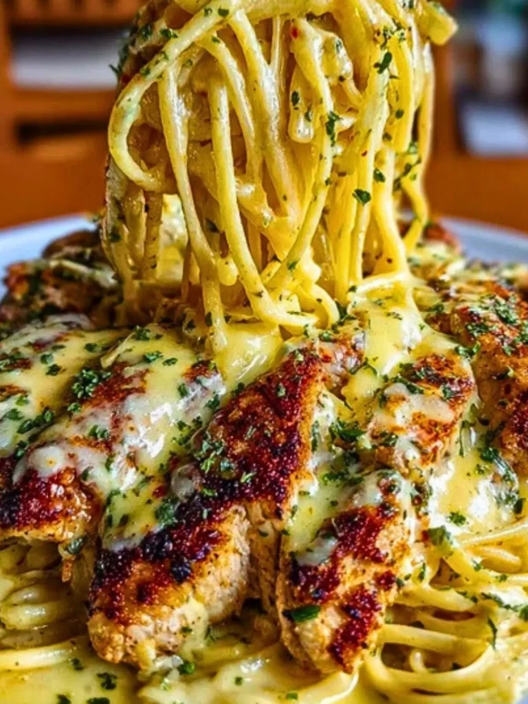 Creamy Cajun Chicken Linguine with Garlic Mozzarella Sauce (1)