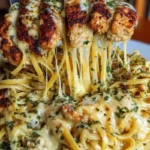 Creamy Cajun Chicken Linguine with Garlic Mozzarella Sauce