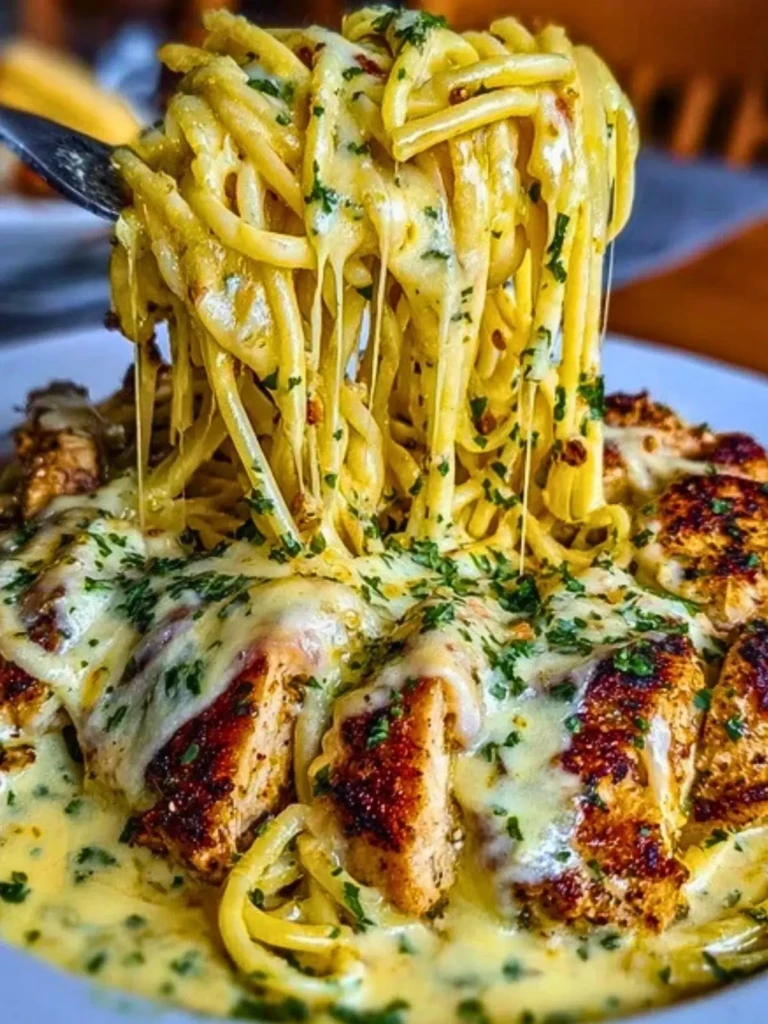 Creamy Cajun Chicken Linguine with Garlic Mozzarella Sauce (2)