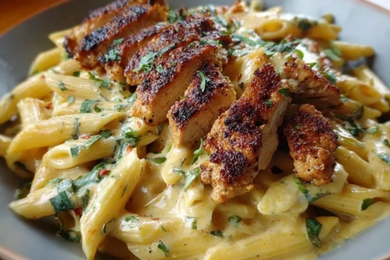 Creamy Cajun Chicken Penne Pasta with Garlic Mozzarella Sauce 1