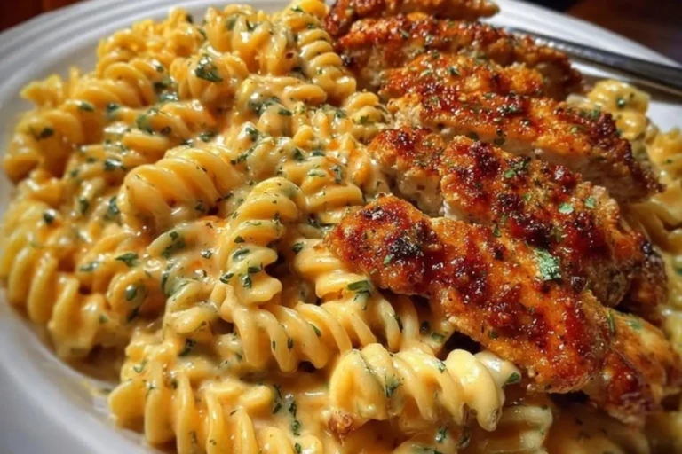 Creamy Cajun Chicken Rotini with Mozzarella Alfredo Sauce