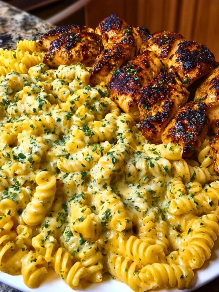 Creamy Garlic Butter Chicken and Rotini in Parmesan Sauce 2