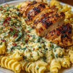 Creamy Garlic Parmesan Chicken and Cheesy Twisted Pasta Recipe 1