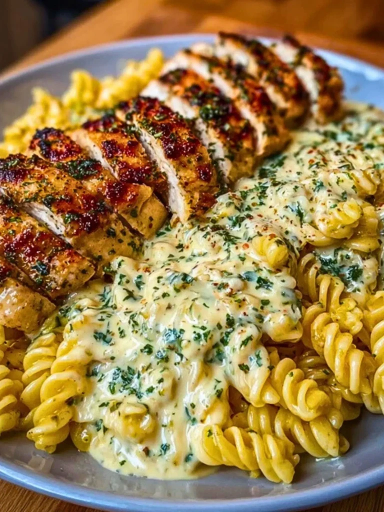 Creamy Garlic Parmesan Chicken and Cheesy Twisted Pasta Recipe 2