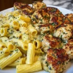 Creamy Garlic Parmesan Chicken with Cheesy Penne Pasta 1