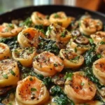 Creamy Spinach Mushroom Shrimp Shells 1