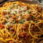 Creamy Velveeta Spaghetti with Italian Beef Marinara 1