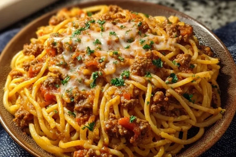 Creamy Velveeta Spaghetti with Italian Beef Marinara 1