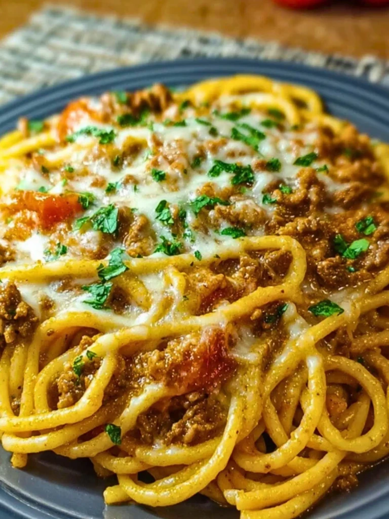 Creamy Velveeta Spaghetti with Italian Beef Marinara 2